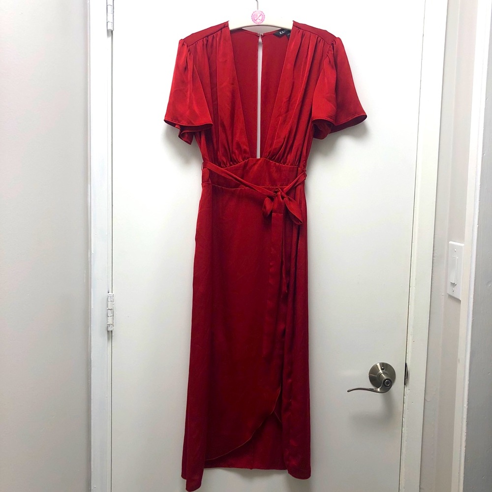 Express Satin midi dress with bow